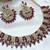 Purple yellow gold premium designer american diamond and stone work necklace set