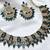 Blue yellow gold premium designer american diamond and stone work necklace set