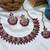 Pink yellow gold premium designer american diamond and stone work necklace set