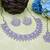 Purple rhodium premium designer american diamond and stone work necklace set