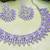 Purple rhodium premium designer american diamond and stone work necklace set