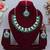 Green rhodium premium designer american diamond and stone work necklace set
