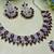 Maroon rhodium premium designer american diamond and stone work necklace set