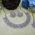 Pink rhodium premium designer american diamond and stone work necklace set