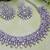Pink rhodium premium designer american diamond and stone work necklace set