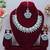 Green rhodium premium designer american diamond and stone work necklace set