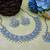 Green rhodium premium designer american diamond and stone work necklace set