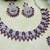 Purple rhodium premium designer american diamond and stone work necklace set