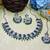 Blue rhodium premium designer american diamond and stone work necklace set