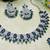 Blue rhodium premium designer american diamond and stone work necklace set