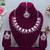 Pink rhodium premium designer american diamond and stone work necklace set