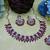 Pink rhodium premium designer american diamond and stone work necklace set