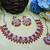 Red rhodium premium designer american diamond and stone work necklace set