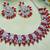 Red rhodium premium designer american diamond and stone work necklace set