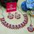 Red rhodium premium designer american diamond and stone work necklace set