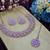 Purple rose gold premium designer american diamond and stone work necklace set