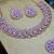 Purple rose gold premium designer american diamond and stone work necklace set