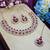 Maroon rose gold premium designer american diamond and stone work necklace set
