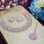 Pink rose gold premium designer american diamond and stone work necklace set