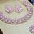 Pink rose gold premium designer american diamond and stone work necklace set