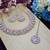 Green rose gold premium designer american diamond and stone work necklace set