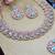 Green rose gold premium designer american diamond and stone work necklace set