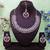 Purple rose gold premium designer american diamond and stone work necklace set