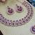 Purple rose gold premium designer american diamond and stone work necklace set