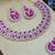 Pink rose gold premium designer american diamond and stone work necklace set
