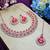 Red rose gold premium designer american diamond and stone work necklace set