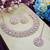 White rose gold premium designer american diamond and stone work necklace set