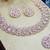 White rose gold premium designer american diamond and stone work necklace set