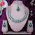 Green rhodium premium designer american diamond and stone work necklace set