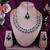 Maroon rhodium premium designer american diamond and stone work necklace set