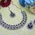 Blue rhodium premium designer american diamond and stone work necklace set