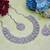 Pink rhodium premium designer american diamond and stone work necklace set