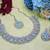 Green rhodium premium designer american diamond and stone work necklace set
