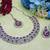 Purple rhodium premium designer american diamond and stone work necklace set