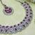 Purple rhodium premium designer american diamond and stone work necklace set