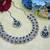 Blue rhodium premium designer american diamond and stone work necklace set