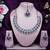 Pink rhodium premium designer american diamond and stone work necklace set