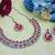 Red rhodium premium designer american diamond and stone work necklace set