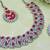 Red rhodium premium designer american diamond and stone work necklace set