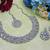White rhodium premium designer american diamond and stone work necklace set