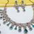 Green yellow gold premium designer american diamond and stone work necklace set