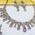 Purple yellow gold premium designer american diamond and stone work necklace set