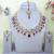 Maroon yellow gold premium designer american diamond and stone work necklace set
