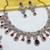 Maroon yellow gold premium designer american diamond and stone work necklace set
