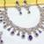 Blue yellow gold premium designer american diamond and stone work necklace set