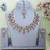 Pink yellow gold premium designer american diamond and stone work necklace set